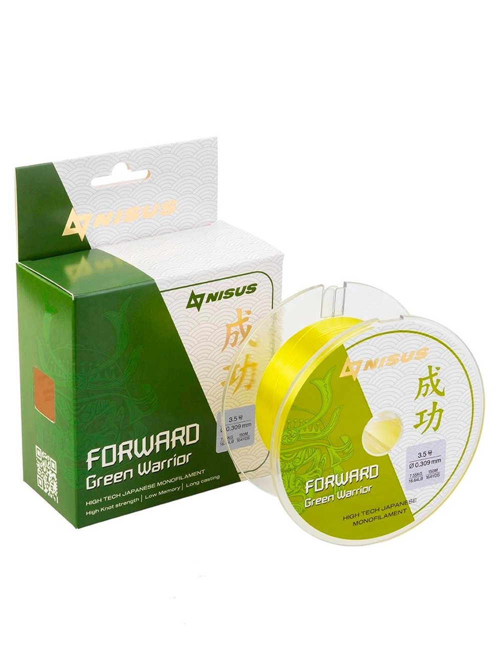 Леска для рыбалки Nisus FORWARD Green Warrior Nylon 0,309mm/100m (N-FGW-0309-100)