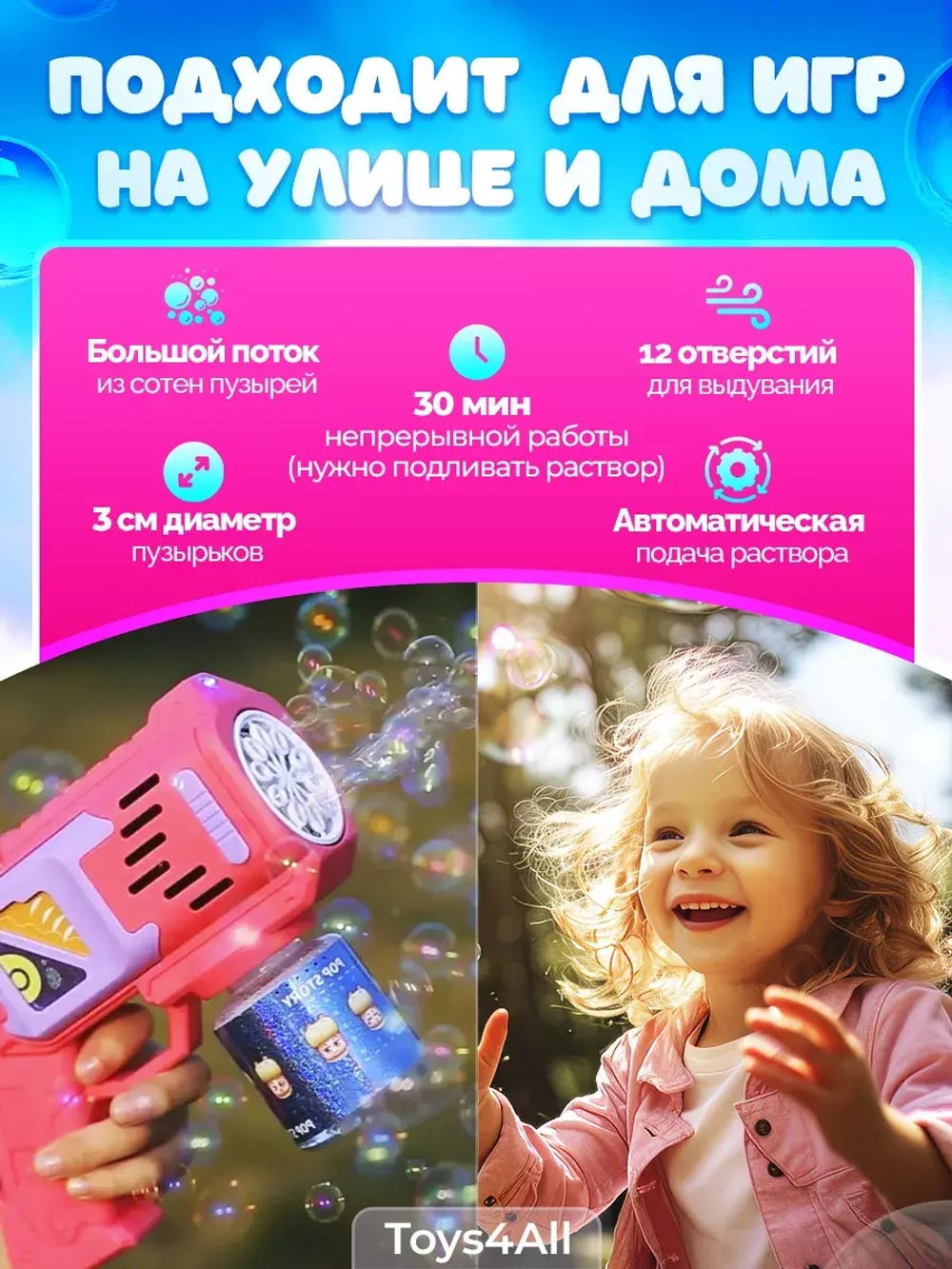 Мыльные пузыри пистолет игрушка