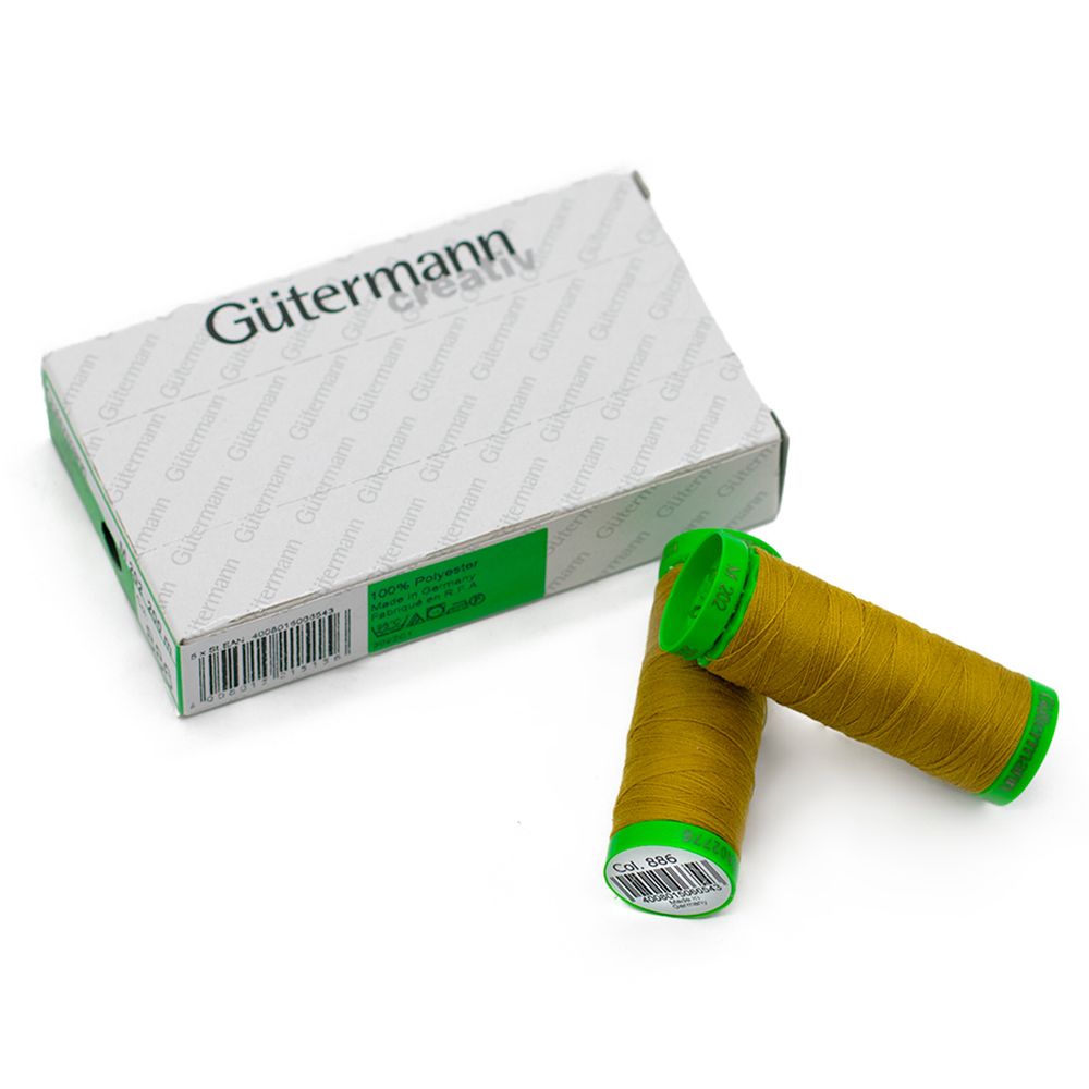 Нитки для тонких тканей Gutermann Extra Fine 150 (200 метров), 5 кат. | 886 коричневая горчица