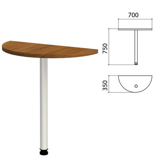 Стол приставной полукруг "Этюд", 700х350х750, орех (КОМПЛЕКТ)