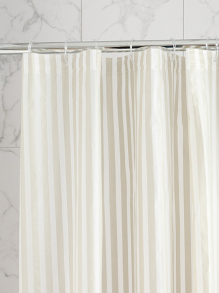 Шторка для ванной DeNASTIA mat stripe 180x200 ПЕВА, бежевый