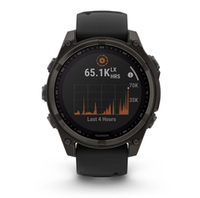 Смарт-часы Garmin Fenix 8 - 47 мм, Solar, Sapphire серый корпус, черный силиконовый ремешок