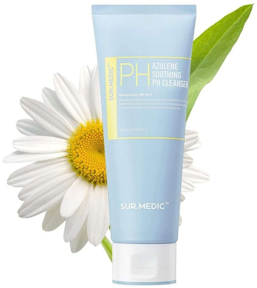 Гель для умывания с азуленом и церамидами Sur.Medic+ Azulene Soothing pH Cleanser, 150 мл