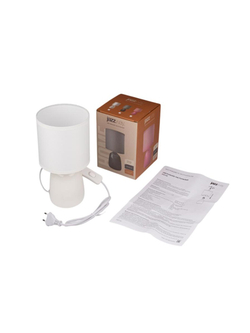 Светильник настольный JH2-02-wh E14 IP20 130х130х255мм керамика; ткань; PVC-пластик бел. JazzWay 5062313