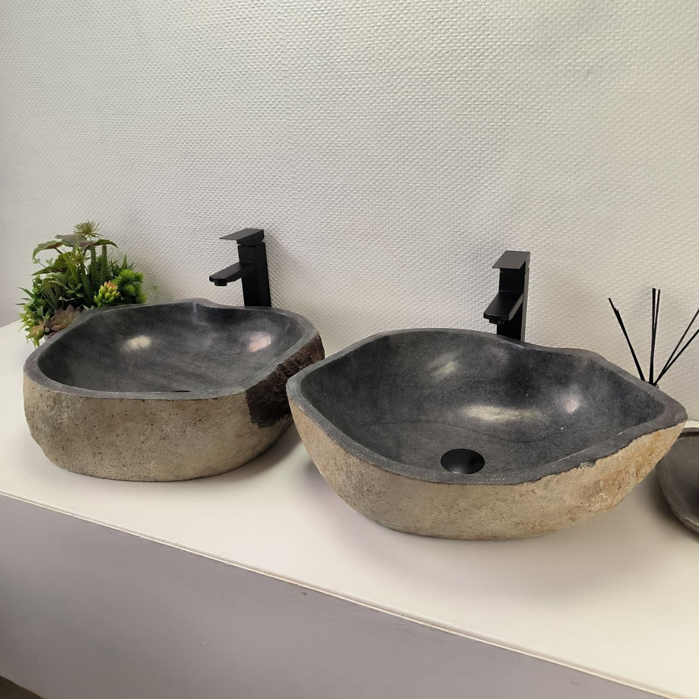 Раковина из речного камня ПАРА! RS-63838 54*47*15 2шт 0127