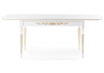 Стол деревянный Woodville Бевье молочный, золото