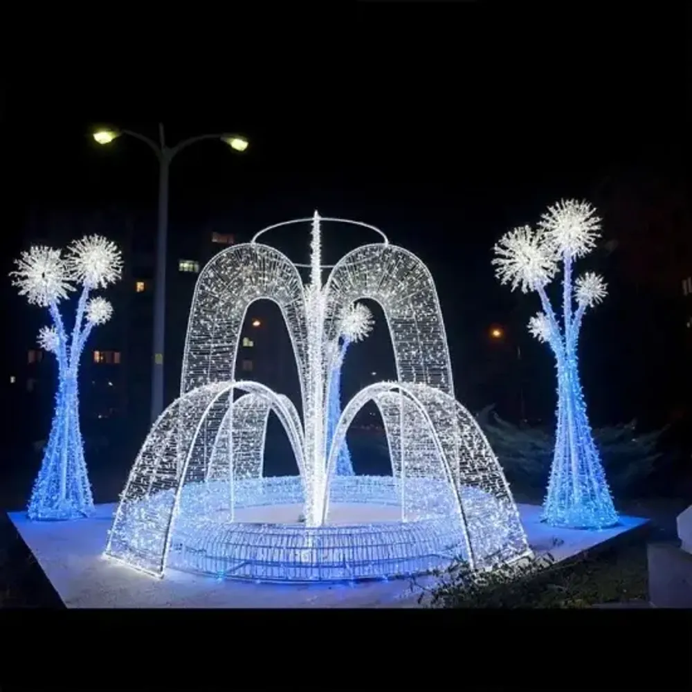 светодиодный фонтан новогодний уличный