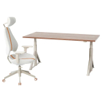 Стол и стул - IKEA IDÅSEN/GRUPPSPEL, ИДОСЕН/ГРУППСПЕЛ ИКЕА, 160х80 см, коричневый/белый
