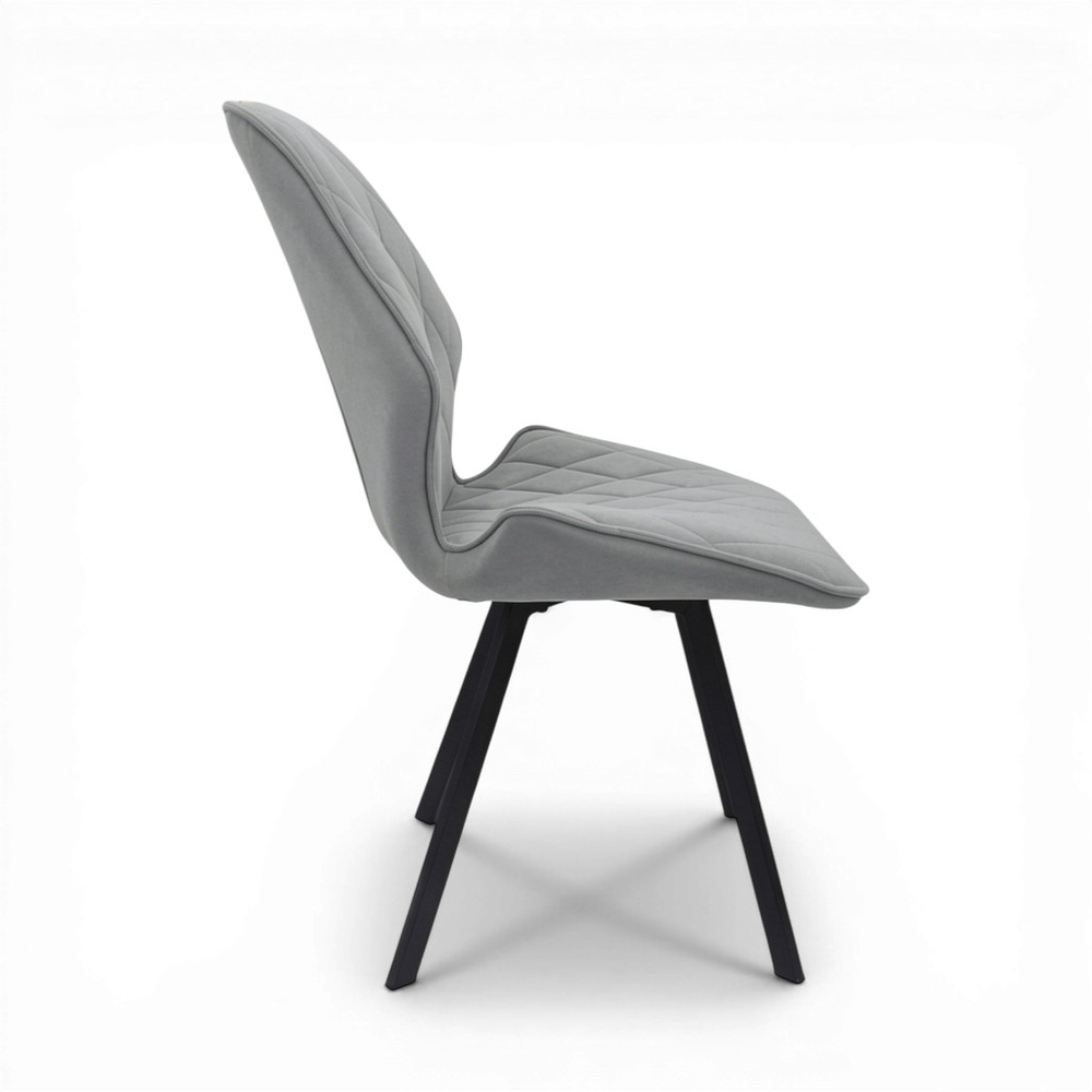 Стул "Раф" (арт. 342), велюр Бренди В22 серый, ножки черные.