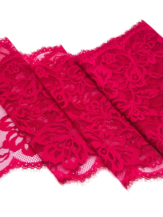 03-203 Кружево эластичные реснички 22 см, красный (ягодный)