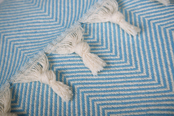 Плед-покрывало из хлопка "Venera", Ёлочка, цвет Голубой