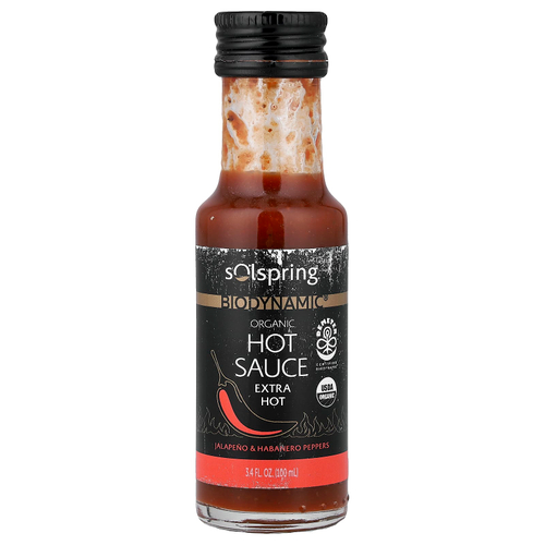 Dr. Mercola, Solspring®, Biodynamic®, органический острый соус, очень острый, 100 мл (3,4 жидк. Унции)