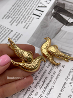 Серьги Скиап. Золотистые "Голубь"