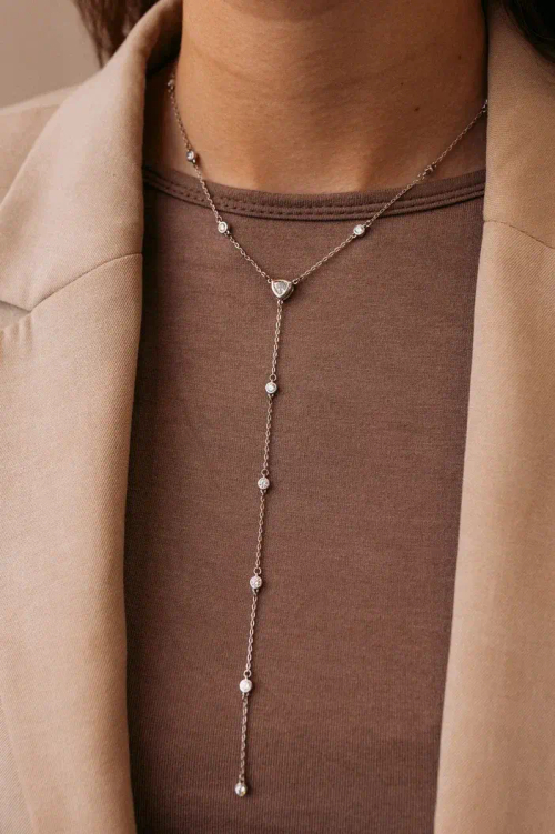 Колье - галстук с цирконием