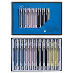 Ручка шариковая, автоматическая, Basir, синие чернила, металлическая, цветной корпус, 12 шт