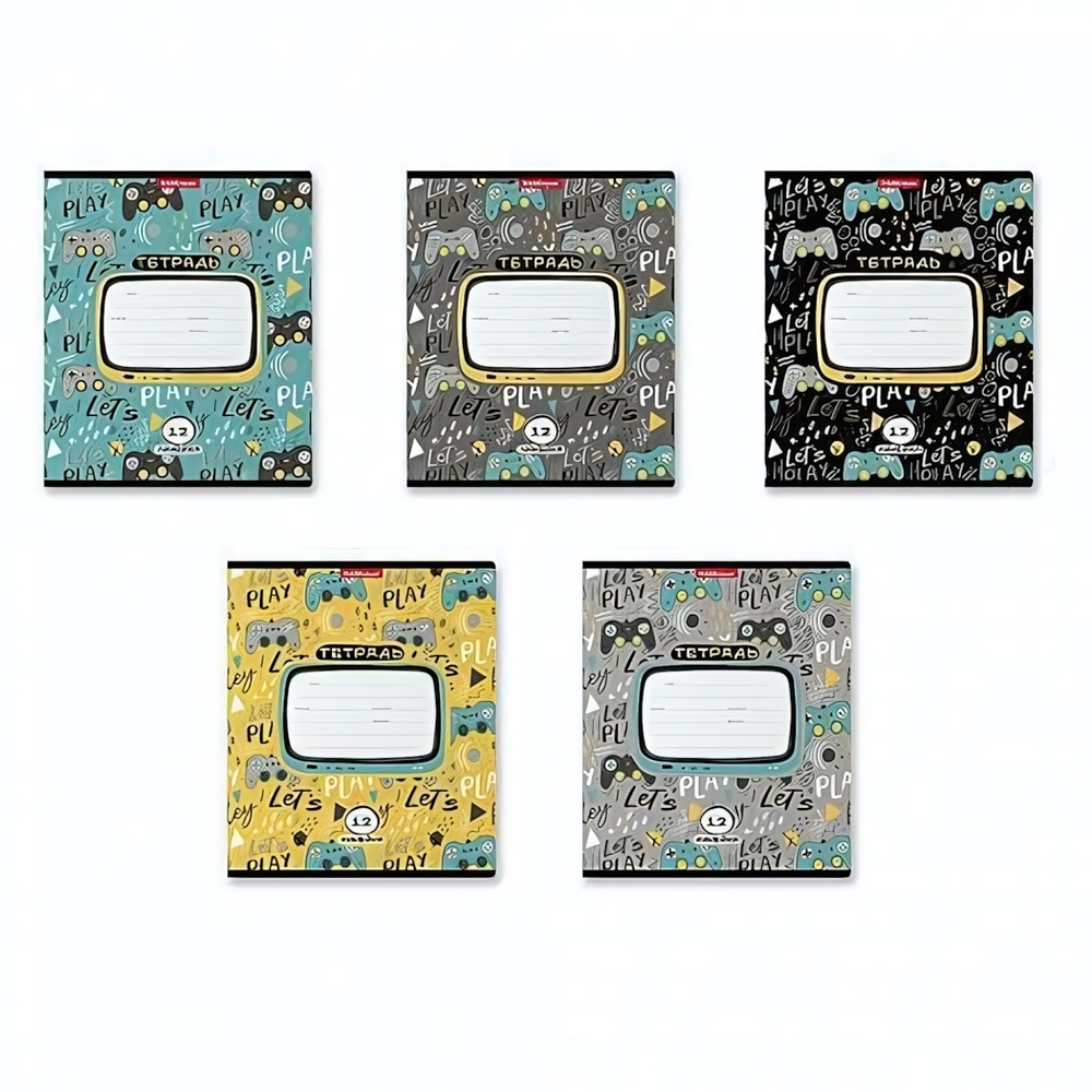 Тетрадь школьная А5 12л линия,ассорти "Gamepad"(Erich Krause) микс цветов (комплект 3 шт)