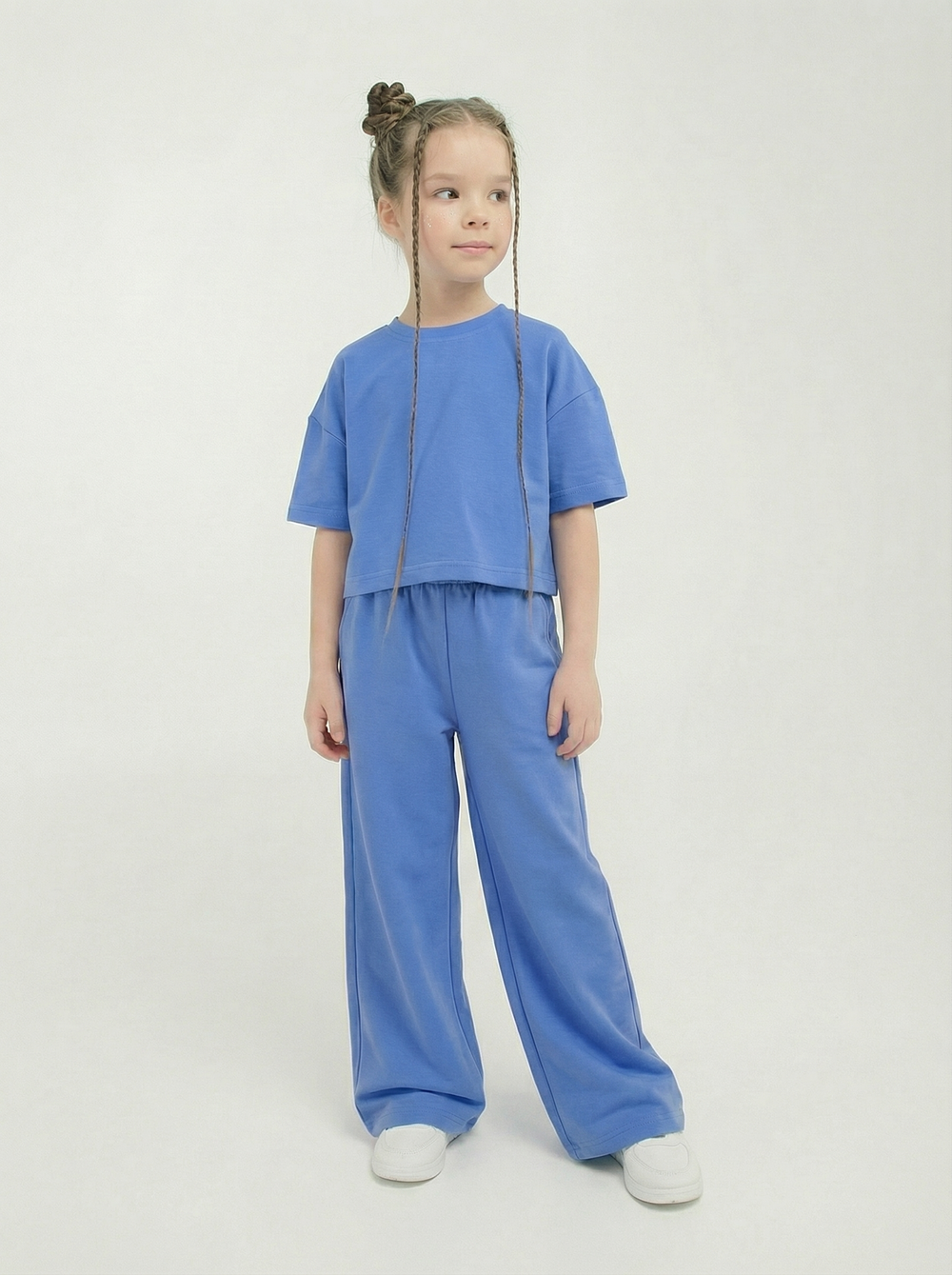 Костюм футболка с брюками палаццо "Гортензия" 7+