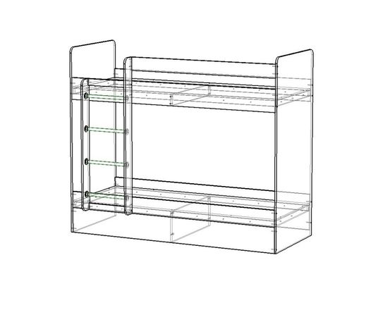 Кровать ОНТАРИО 2000-800 /2032*1704*952/  левая венге / дуб пикард