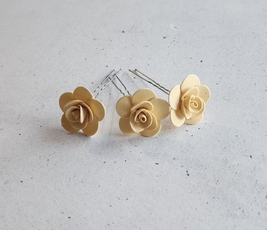 Набор шпилек "Розочки мини" латекс, 5 шт, белые