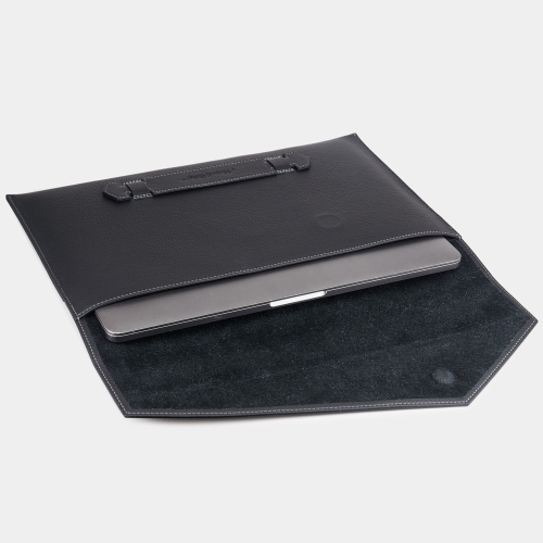 Чехол для MacBook Pro 13-14' из кожи теленка, черного цвета