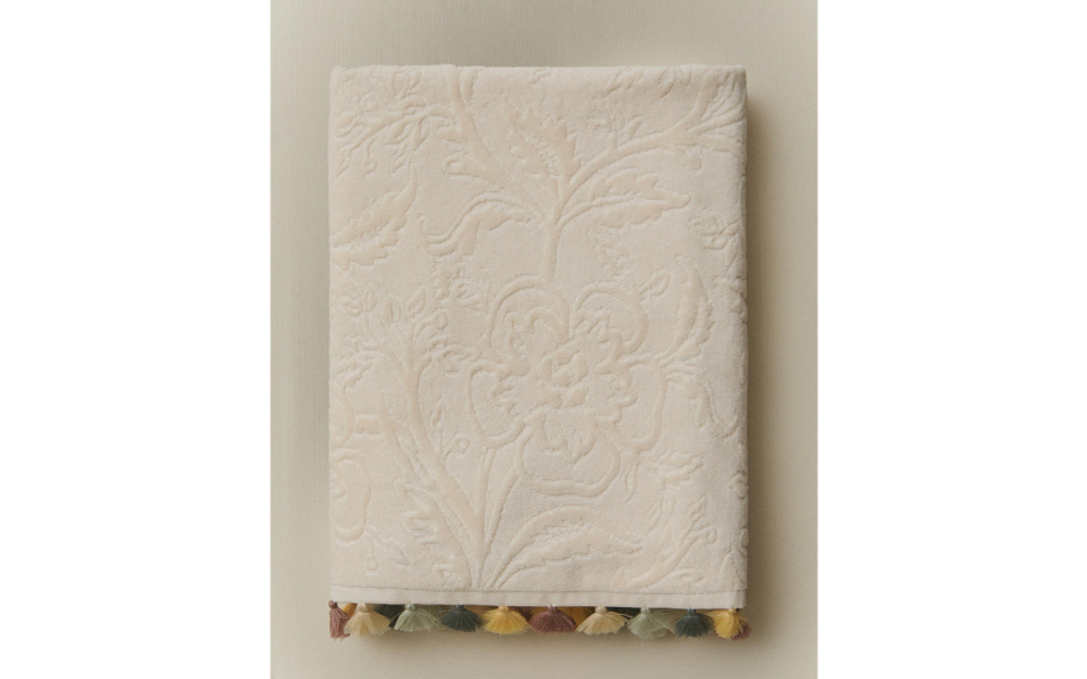 Zara Home Полотенце для лица и рук из хлопка, слоновая кость · 3519/013
