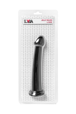 Нереалистичный фаллоимитатор Jelly Dildo L Toyfa Basic, TPE, черный, 20 см