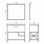 Тумба с раковиной Comforty Бредфорд 00-00009955 90 белый/графит
