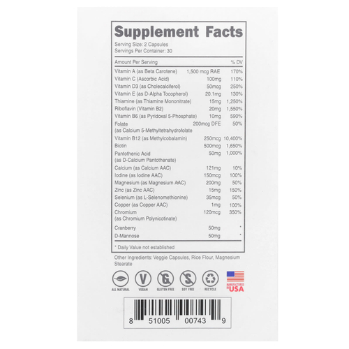 Bucked Up, Doe, мультивитамины, 60 капсул