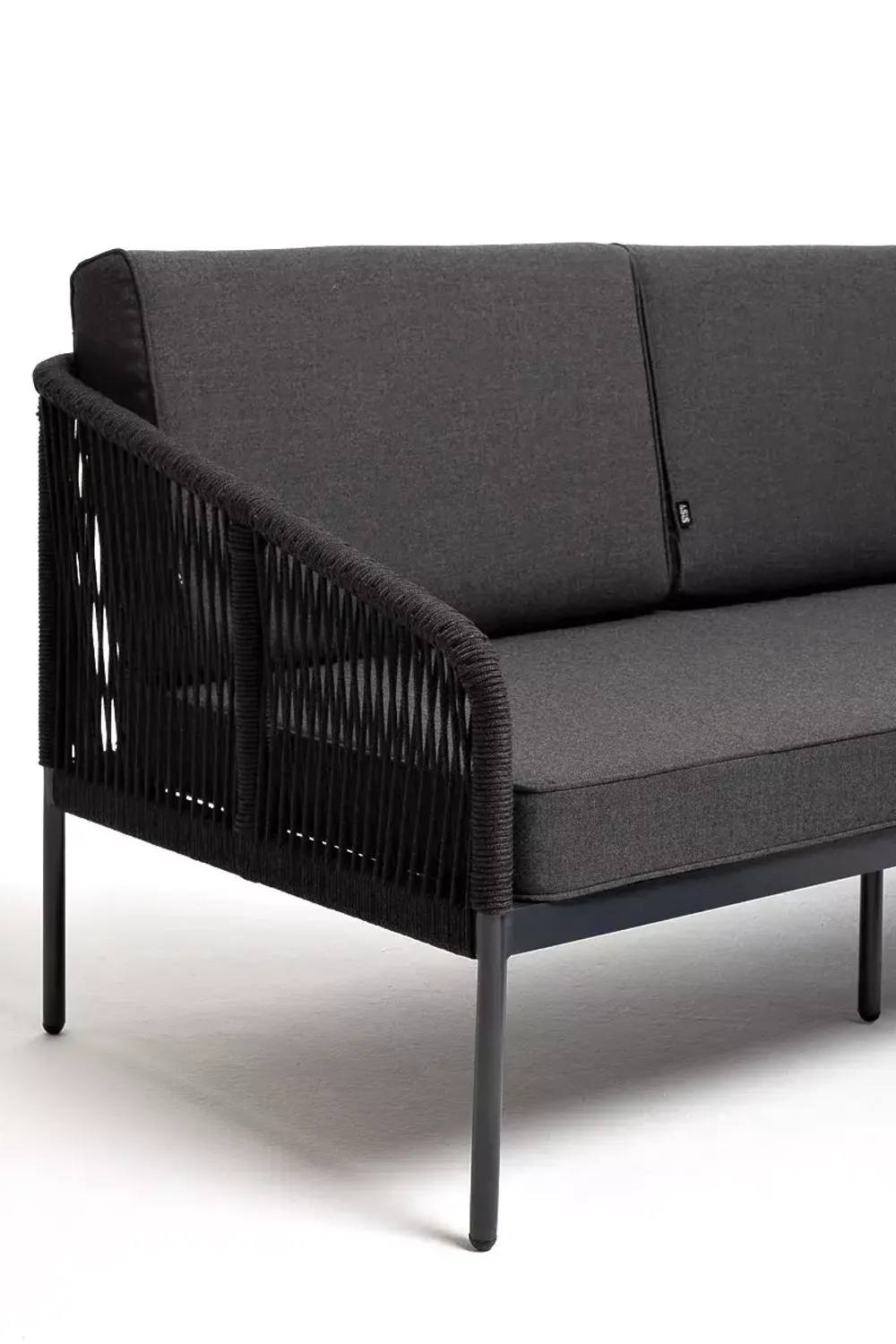 "Канны" модульная угловая лаунж-зона из роупа (веревки), цвет темно-серый