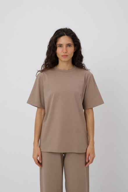 Дефект ткани, разнотон. Футболка Lira. Цвет какао. №23