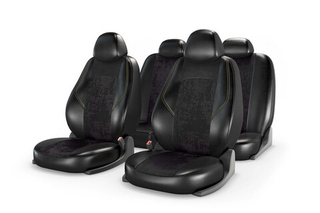 Чехлы на сидения CarFashion «RANGER ZAMSHA» 11224 - Экокожа+замша -черный/черный/бежевый