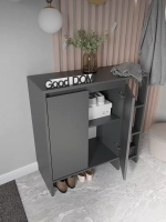 Тумба деревянная в прихожую, с дверками и полками