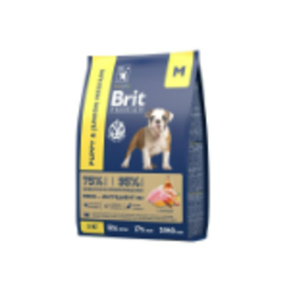 Корм для собак сухой BRIT PREMIUM с курицей для щенков "Dog Puppy and Junior Medium", 3кг