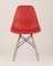 Eames Style DSW красный пластик, стальной каркас, натуральный массив бука