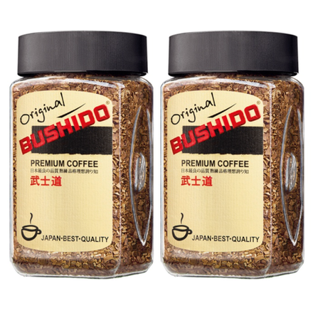 Кофе растворимый Bushido Original, 100 г стеклянная банка (Бушидо) х 2 шт