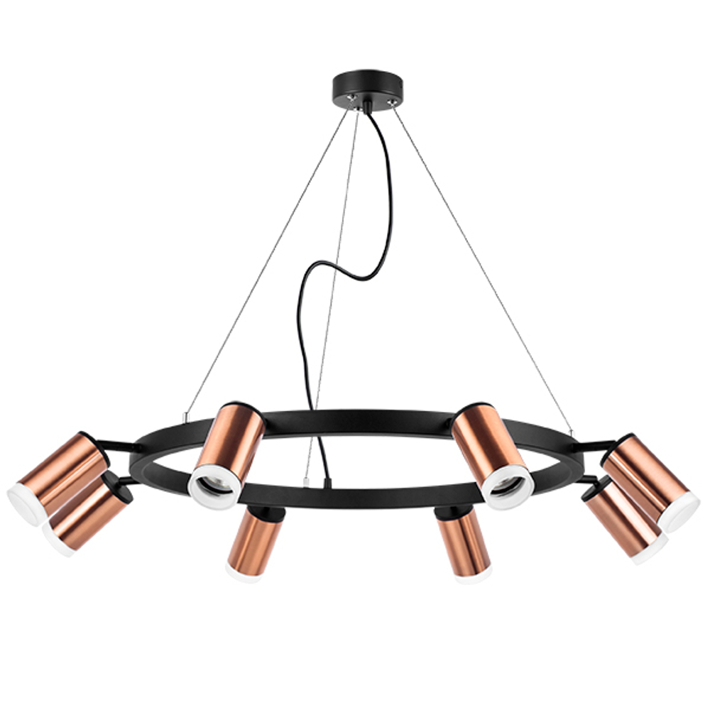 LR0183080 Люстра RULLO 8х50W GU10 ЧЕРНЫЙ/МЕДЬ (571018+214430-8+202430-8)