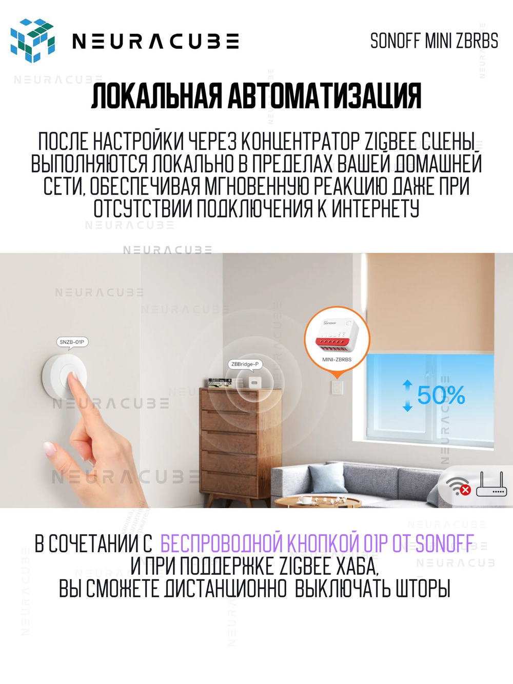 Zigbee Реле для роллетов Sonoff MINI-ZBRBS