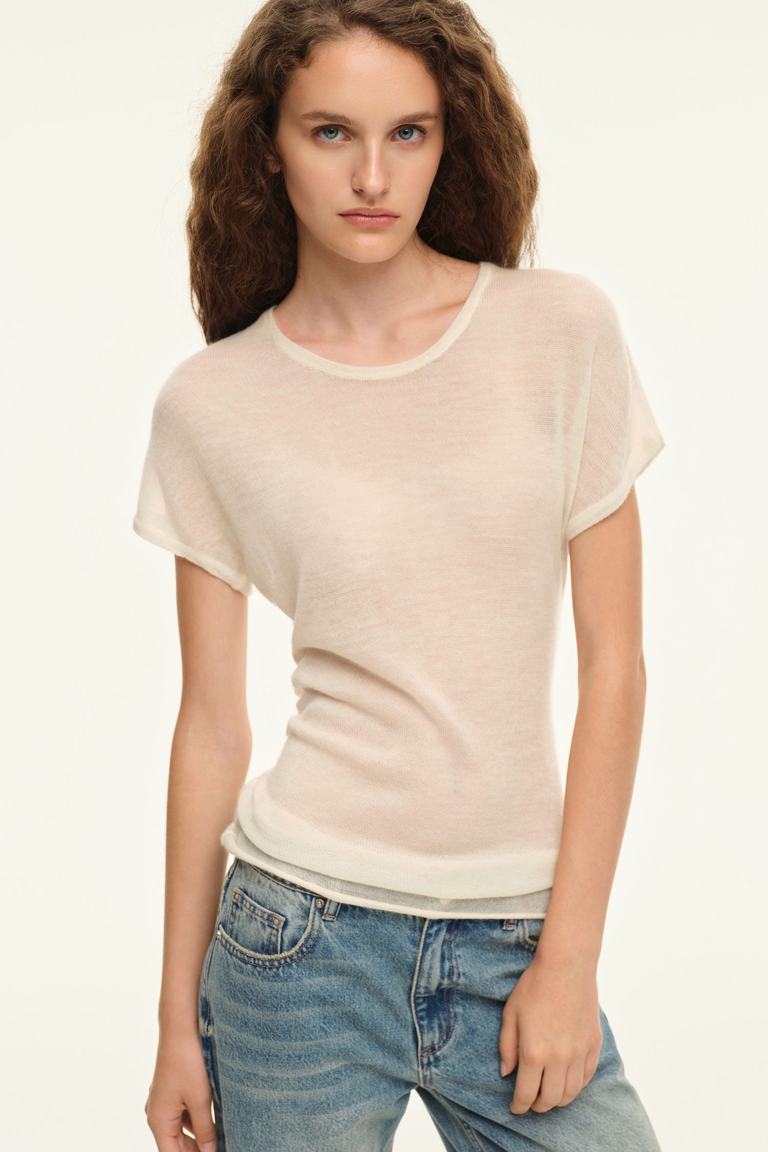 Футболка из кашемира (Naked story), молочная