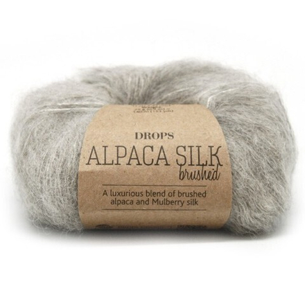 Пряжа Drops Brushed Alpaca Silk 02 light grey