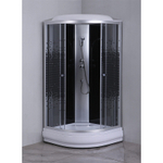 Душевая кабина Loranto 90х90х215 поддон 13см, черный мозаичный узор, прозрачное стекло 4мм, профиль хром матовый (CS-6690-13K 90)