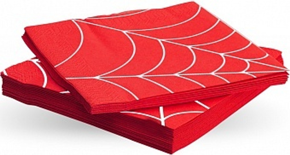 Салфетки Паутинка Красный 33*33 см. 20 шт.