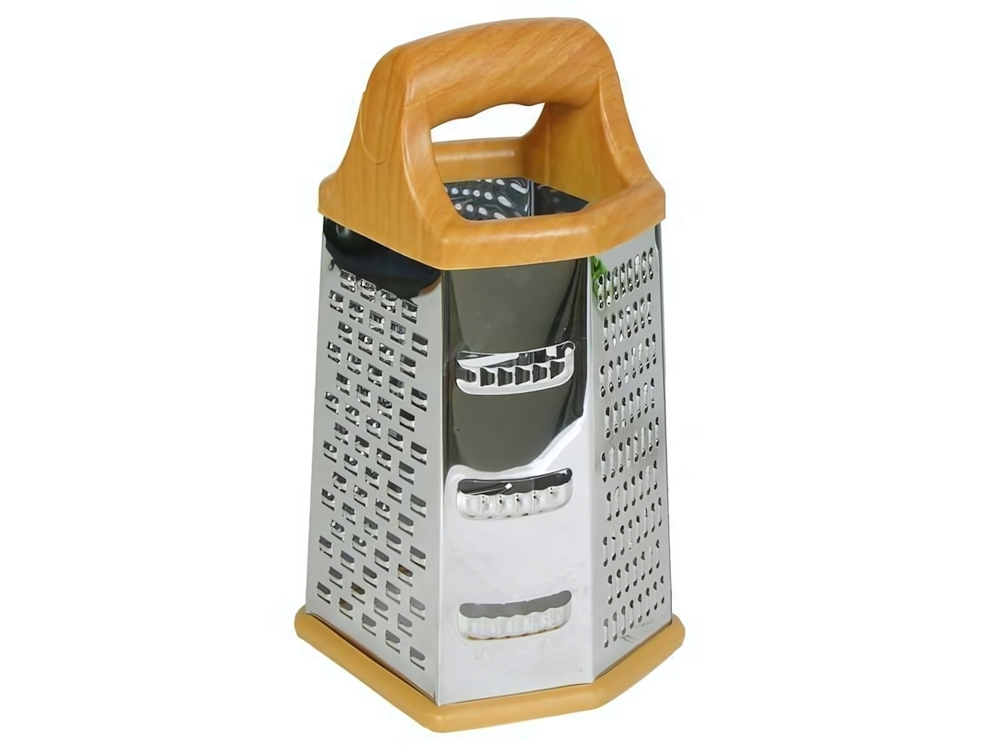 Терка 6-ти гранная нерж с пластиковой ручкой 09587