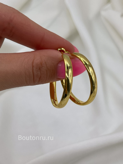 Серьги кольца золотистые