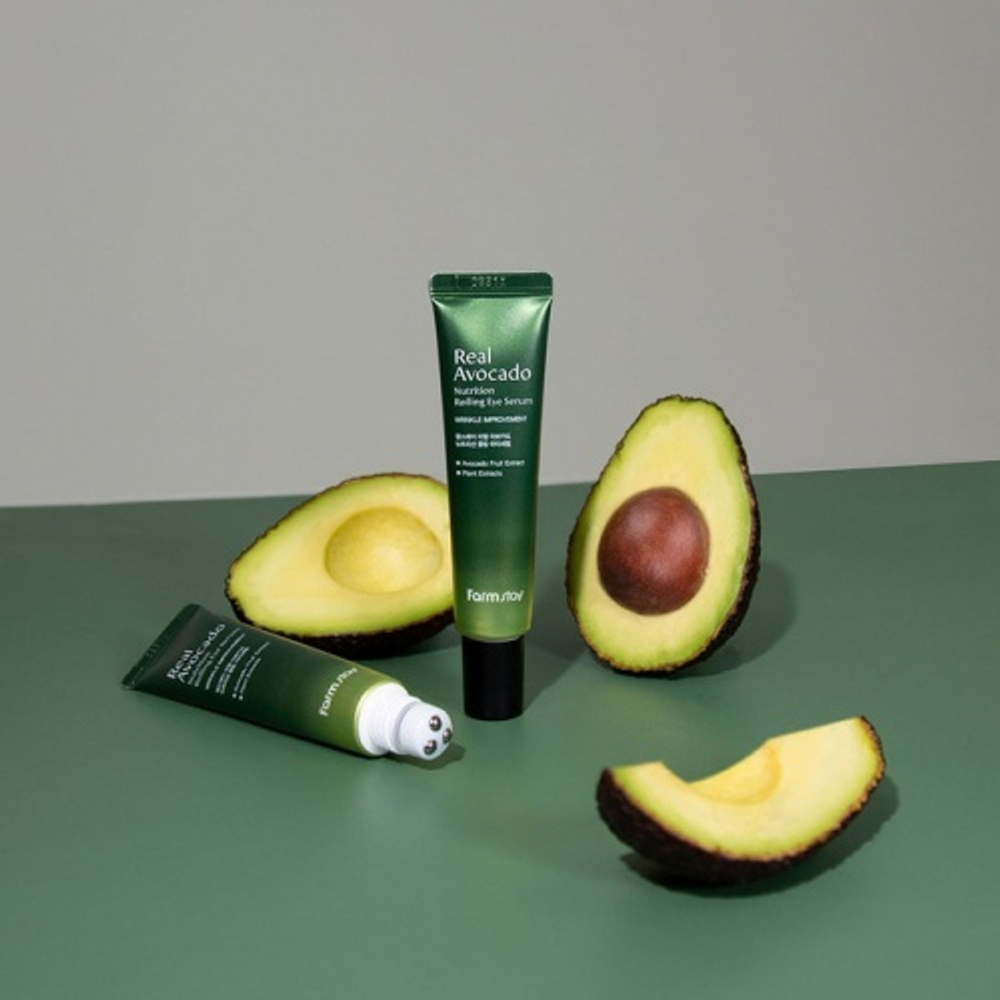 Сыворотка-роллер для кожи вокруг глаз с экстрактом авокадо FarmStay Real Avocado Nutrition Rolling Eye Serum