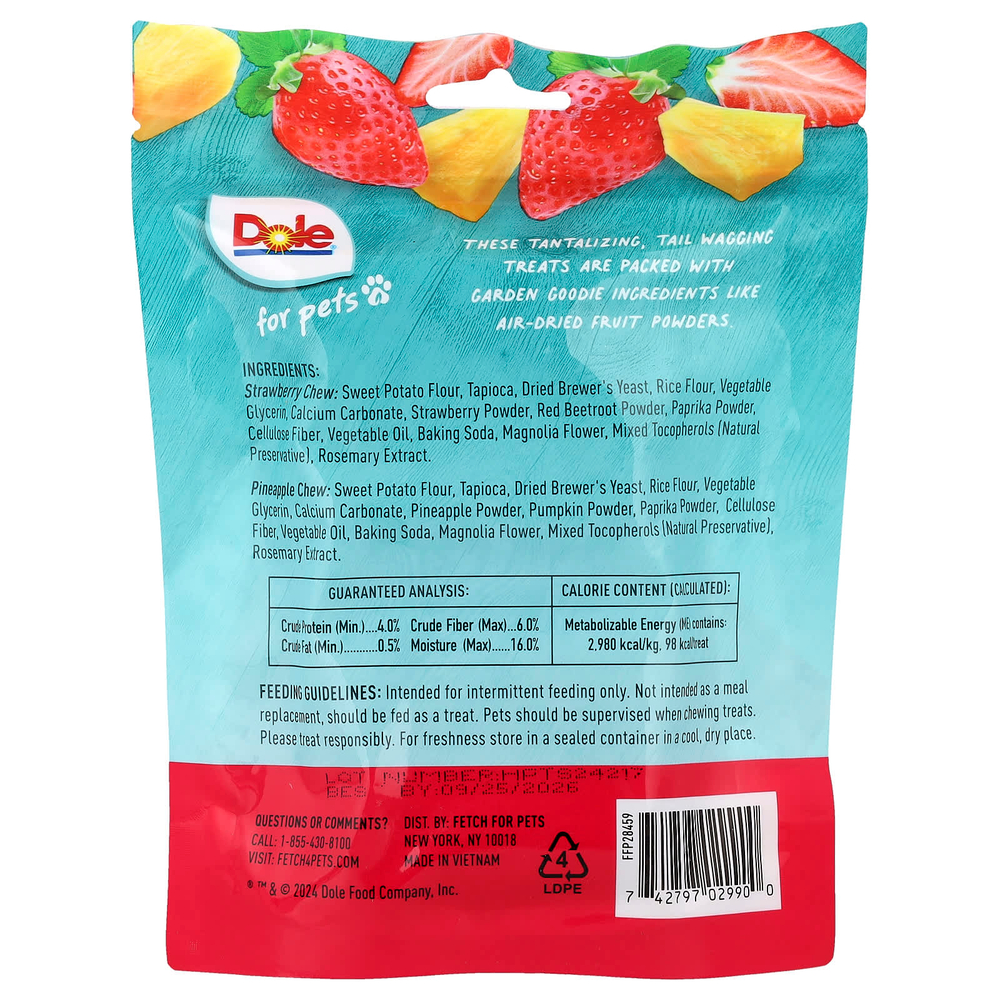 Dole for Pets, жевательные таблетки с клубникой и ананасом, 200 г (7 унций)