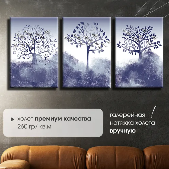 Модульная картина "Абстрактные деревья"