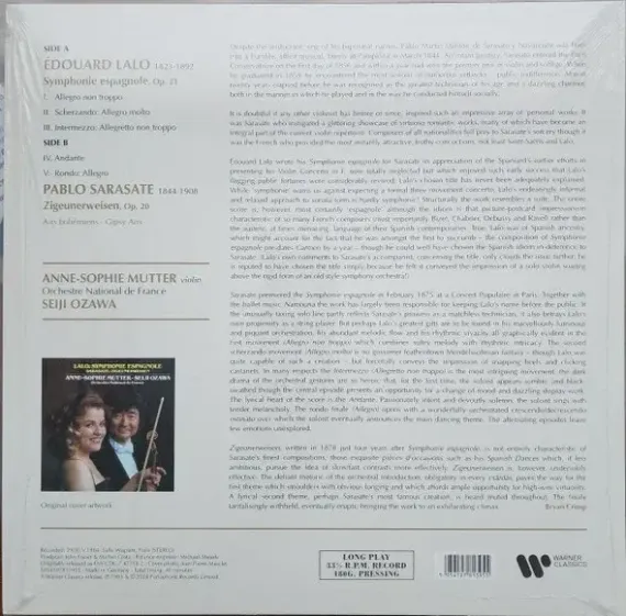 Lalo, Sarasate, Anne-Sophie Mutter, Seiji Ozawa / Orchestre National de France - Symphonie Espagnole, Zigeunerweisen - LP