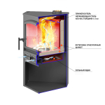 Камин ЭТНА (БКД) угловой "Бежевый" Ø 115мм