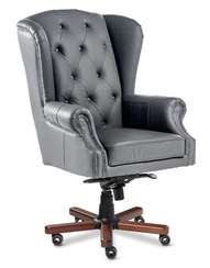 Кресло для руководителя Gent A серая кожа Madras Grigio