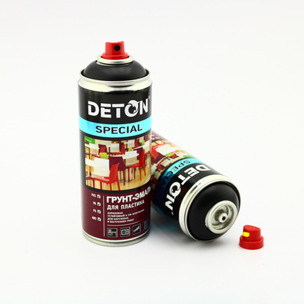 DETON SPECIAL  Аэрозольная Грунт-эмаль для Пластика Черная 520 мл